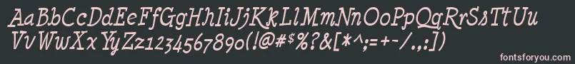 MinyaNouvelleItalic Font – Pink Fonts on Black Background