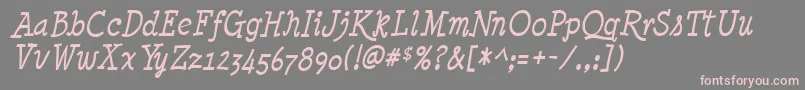 MinyaNouvelleItalic Font – Pink Fonts on Gray Background