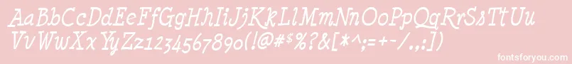 フォントMinyaNouvelleItalic – ピンクの背景に白い文字
