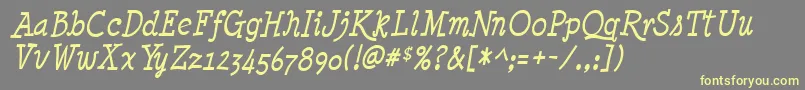 MinyaNouvelleItalic Font – Yellow Fonts on Gray Background