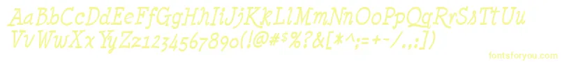 MinyaNouvelleItalic Font – Yellow Fonts on White Background