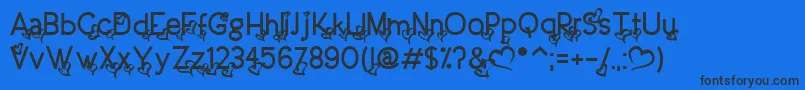 DreamLoveValentineBold Font – Black Fonts on Blue Background