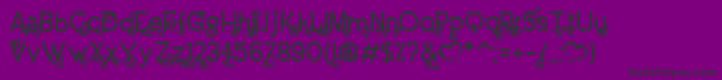 DreamLoveValentineBold-fontti – mustat fontit violetilla taustalla