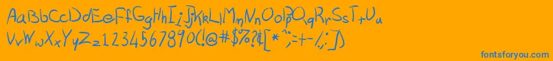 フォントTwobeersFree – オレンジの背景に青い文字