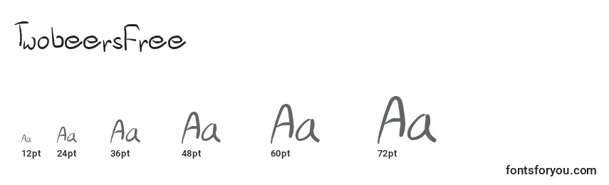 TwobeersFree Font Sizes