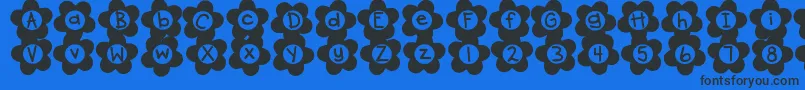 DjbFlowerPower2 Font – Black Fonts on Blue Background