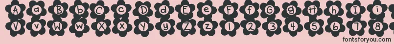 DjbFlowerPower2 Font – Black Fonts on Pink Background