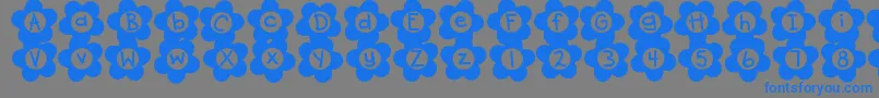 DjbFlowerPower2 Font – Blue Fonts on Gray Background