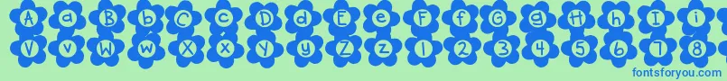 fuente DjbFlowerPower2 – Fuentes Azules Sobre Fondo Verde