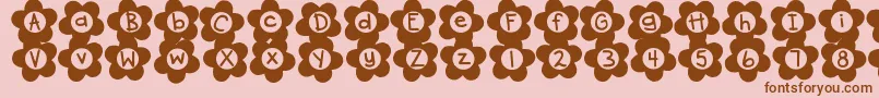 DjbFlowerPower2 Font – Brown Fonts on Pink Background