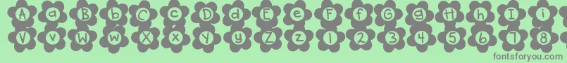 DjbFlowerPower2 Font – Gray Fonts on Green Background