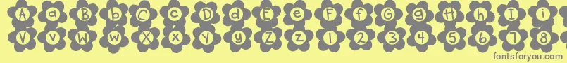 DjbFlowerPower2 Font – Gray Fonts on Yellow Background