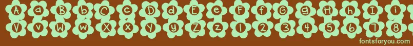 DjbFlowerPower2 Font – Green Fonts on Brown Background