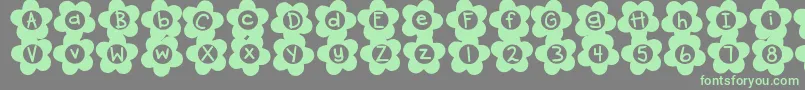DjbFlowerPower2 Font – Green Fonts on Gray Background