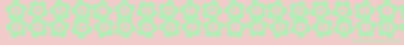 DjbFlowerPower2 Font – Green Fonts on Pink Background