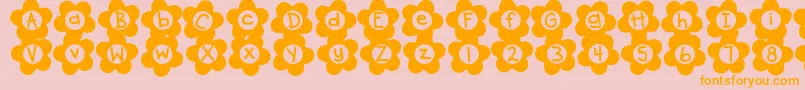 DjbFlowerPower2 Font – Orange Fonts on Pink Background