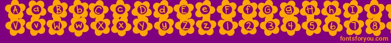 DjbFlowerPower2 Font – Orange Fonts on Purple Background