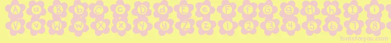 DjbFlowerPower2 Font – Pink Fonts on Yellow Background