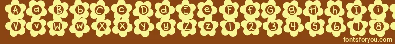 DjbFlowerPower2 Font – Yellow Fonts on Brown Background