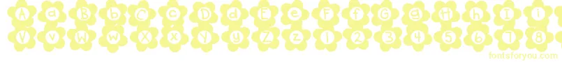 DjbFlowerPower2 Font – Yellow Fonts on White Background