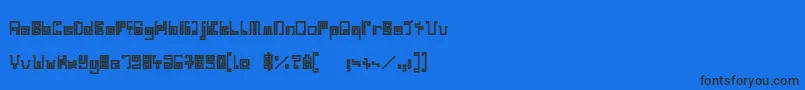 Шрифт IndiaSnakePixelLabyrinthGameBold – чёрные шрифты на синем фоне