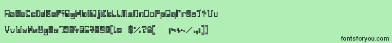 Шрифт IndiaSnakePixelLabyrinthGameBold – чёрные шрифты на зелёном фоне