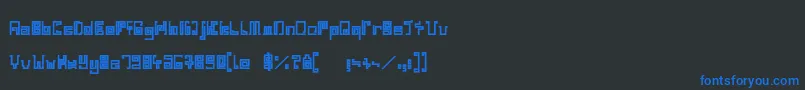 IndiaSnakePixelLabyrinthGameBold-Schriftart – Blaue Schriften auf schwarzem Hintergrund