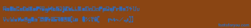 フォントIndiaSnakePixelLabyrinthGameBold – 茶色の背景に青い文字
