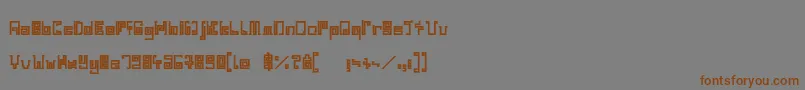 Fonte IndiaSnakePixelLabyrinthGameBold – fontes marrons em um fundo cinza