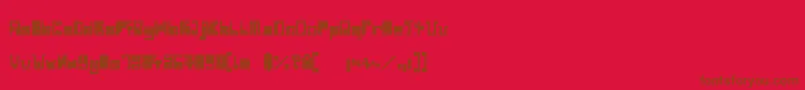 Fonte IndiaSnakePixelLabyrinthGameBold – fontes marrons em um fundo vermelho