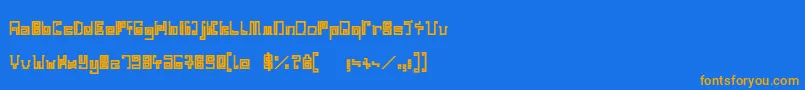 IndiaSnakePixelLabyrinthGameBold Font – Orange Fonts on Blue Background