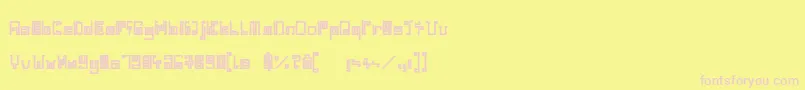 IndiaSnakePixelLabyrinthGameBold-fontti – vaaleanpunaiset fontit keltaisella taustalla