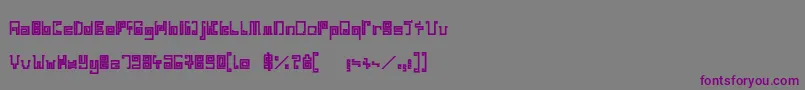 Шрифт IndiaSnakePixelLabyrinthGameBold – фиолетовые шрифты на сером фоне