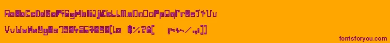 IndiaSnakePixelLabyrinthGameBold-fontti – violetit fontit oranssilla taustalla