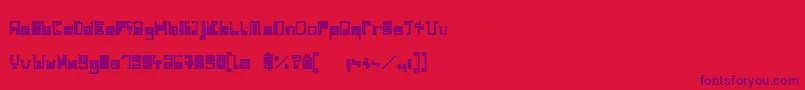 IndiaSnakePixelLabyrinthGameBold-Schriftart – Violette Schriften auf rotem Hintergrund