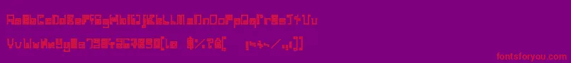 フォントIndiaSnakePixelLabyrinthGameBold – 紫の背景に赤い文字