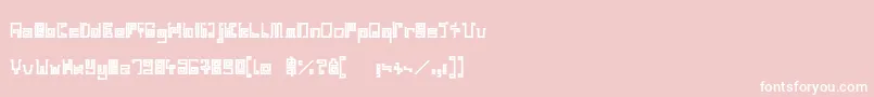 IndiaSnakePixelLabyrinthGameBold-fontti – valkoiset fontit vaaleanpunaisella taustalla