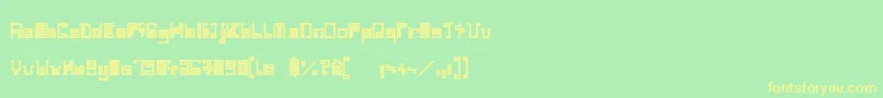 IndiaSnakePixelLabyrinthGameBold-fontti – keltaiset fontit vihreällä taustalla