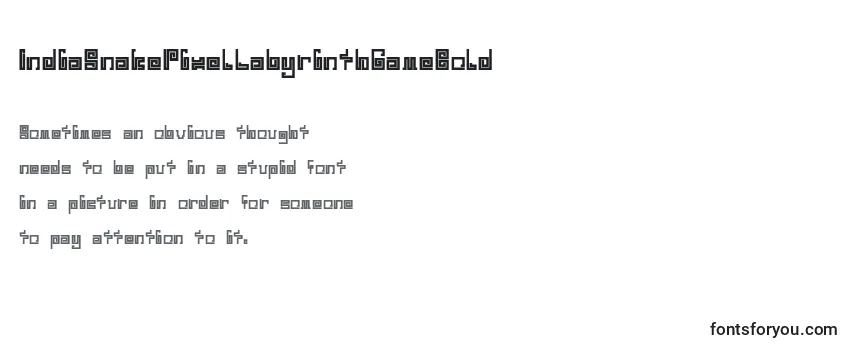 Review of the IndiaSnakePixelLabyrinthGameBold Font