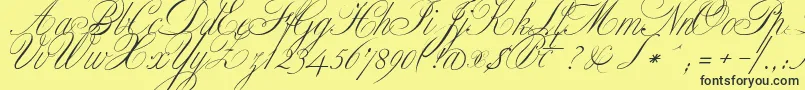 ClassicaOne-Schriftart – Schwarze Schriften auf gelbem Hintergrund