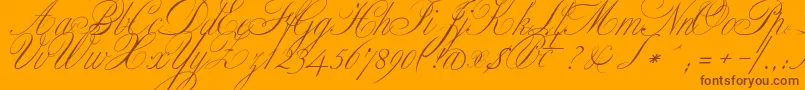 ClassicaOne-Schriftart – Braune Schriften auf orangefarbenem Hintergrund