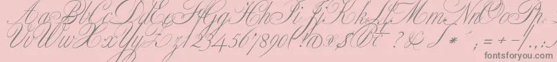 フォントClassicaOne – ピンクの背景に灰色の文字