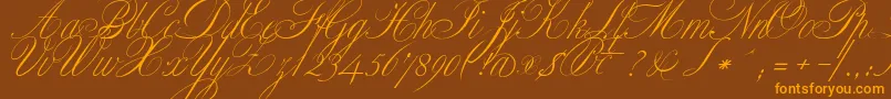 ClassicaOne Font – Orange Fonts on Brown Background