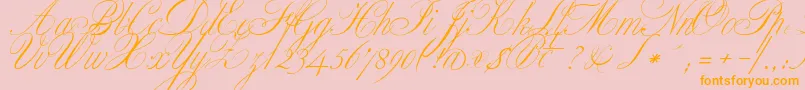 ClassicaOne-Schriftart – Orangefarbene Schriften auf rosa Hintergrund