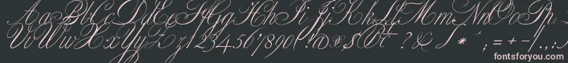 ClassicaOne-Schriftart – Rosa Schriften auf schwarzem Hintergrund