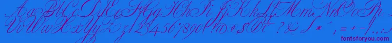 Шрифт ClassicaOne – фиолетовые шрифты на синем фоне