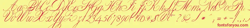 ClassicaOne Font – Red Fonts on Yellow Background
