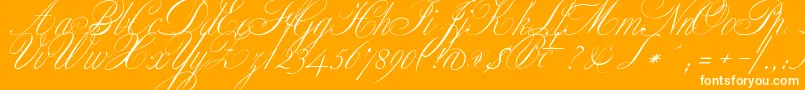 ClassicaOne-Schriftart – Weiße Schriften auf orangefarbenem Hintergrund