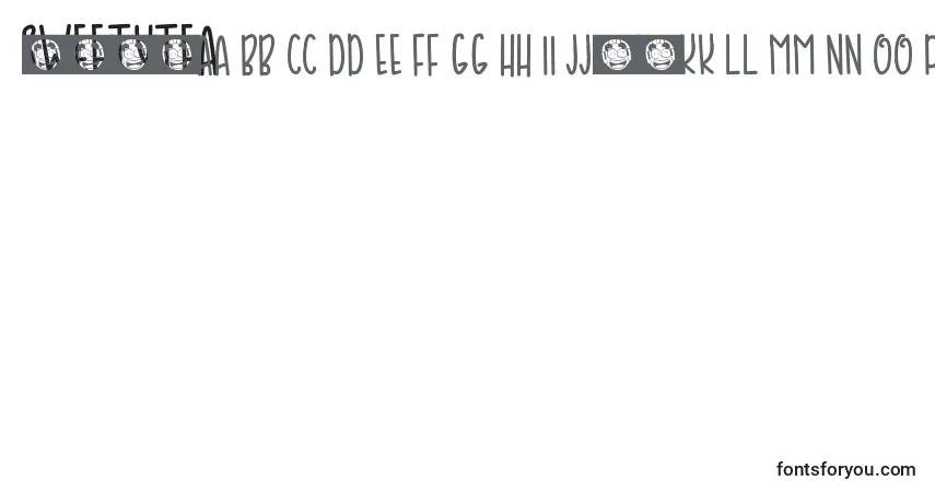 Czcionka SweetyTea (105585) – alfabet, cyfry, specjalne znaki