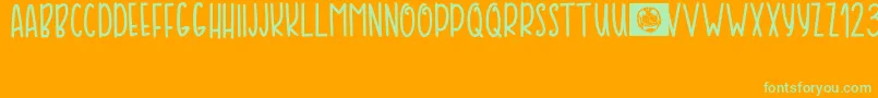 SweetyTea Font – Green Fonts on Orange Background